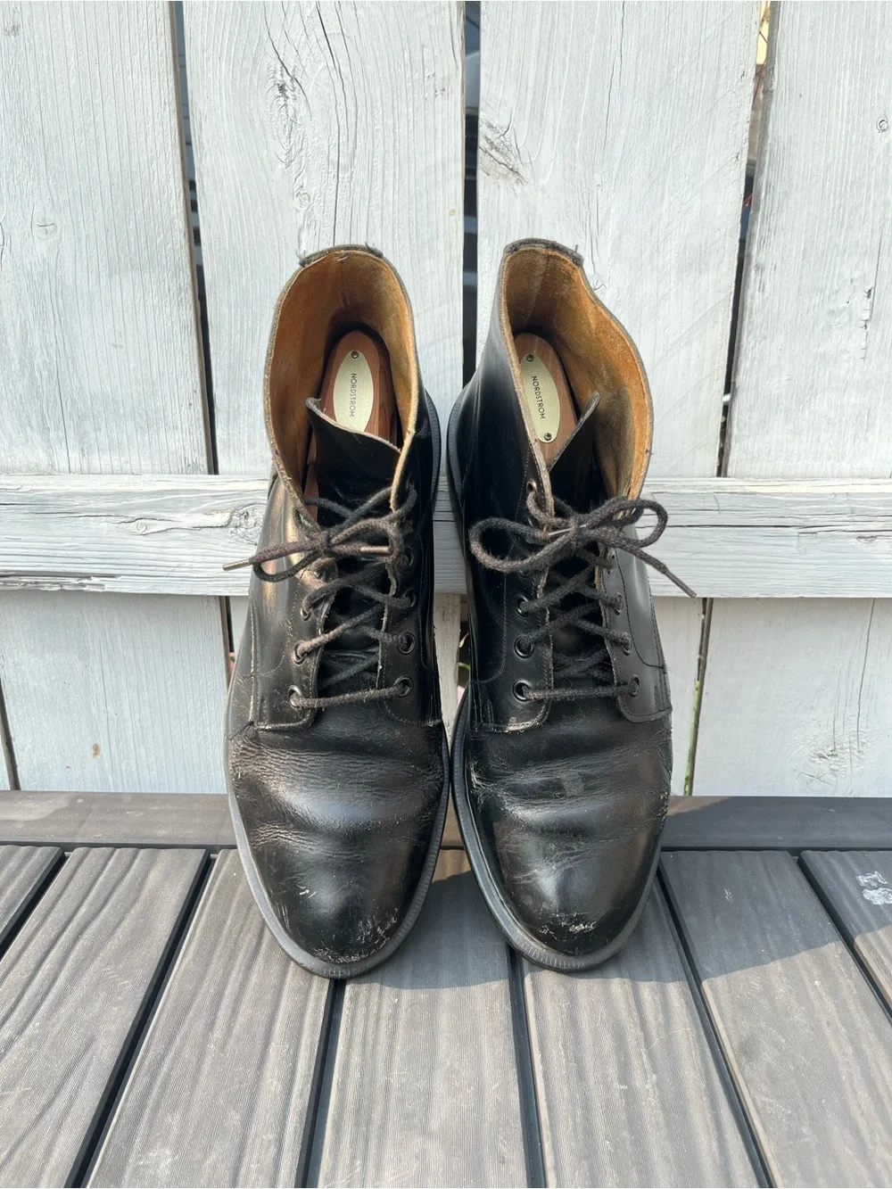 Vintage Dr. Doc Martens Black Leather Boots 6 Eyelet Made in England Size 10
